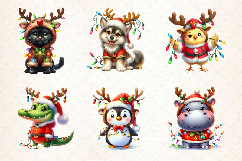 Christmas Animal Clipart Bundle 6 - CraftNest - Digital Crafting and Art