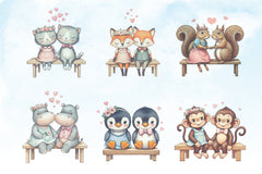 Valentine Animals Couple Clipart Bundle - CraftNest - Digital Crafting and Art
