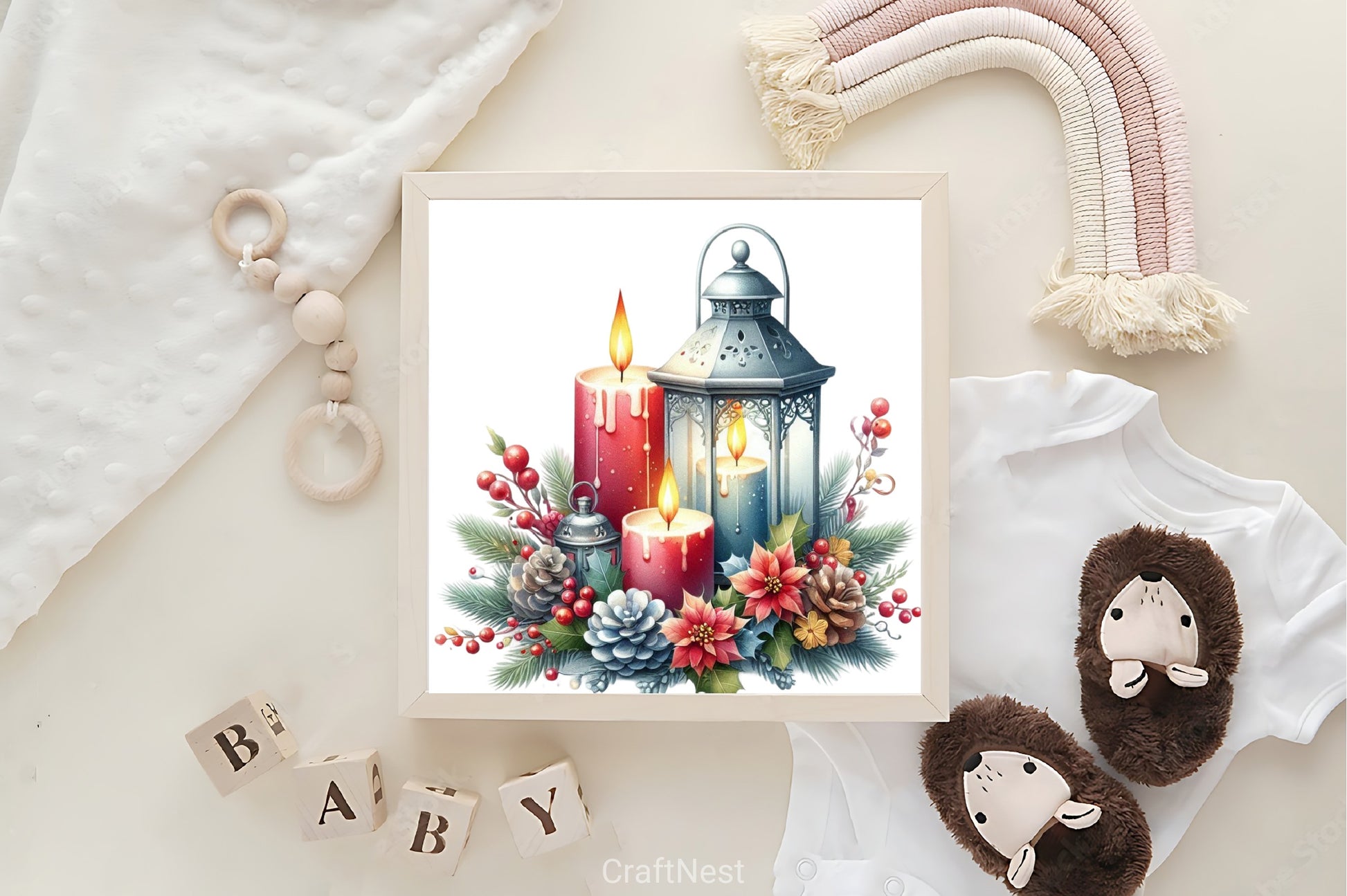 Christmas Candles & Lantern Clipart Bundle - CraftNest - Digital Crafting and Art