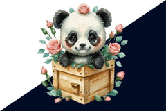 Panda In A Wooden Box Clipart Bundle - CraftNest - Digital Crafting and Art