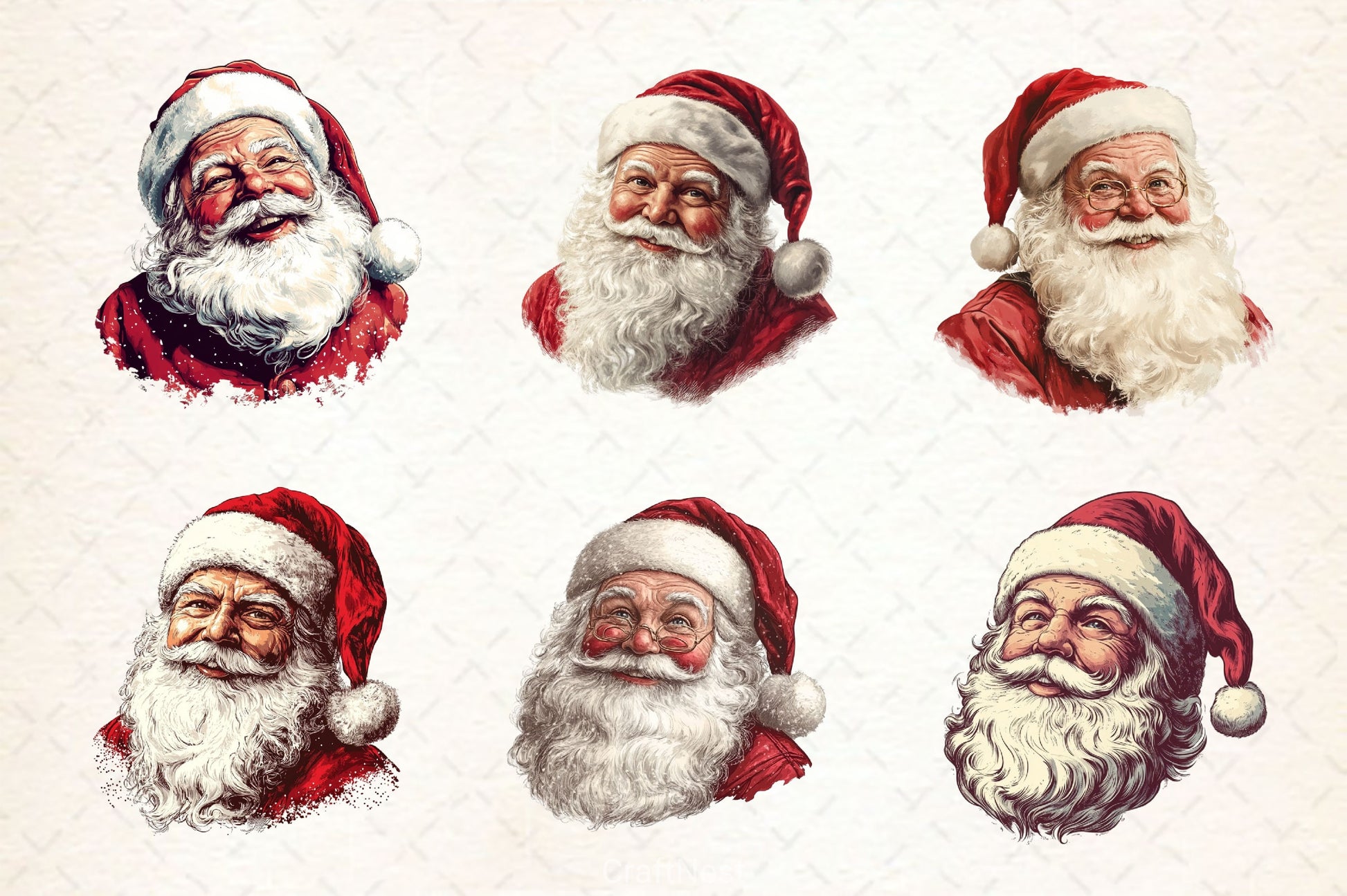 Vintage Santa Claus Christmas Clipart Bundle - CraftNest - Digital Crafting and Art