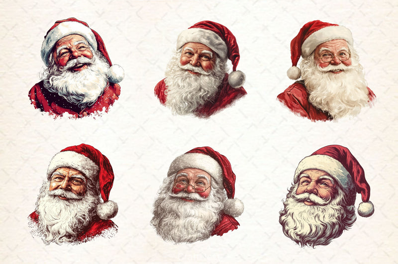 Vintage Santa Claus Christmas Clipart Bundle - CraftNest - Digital Crafting and Art