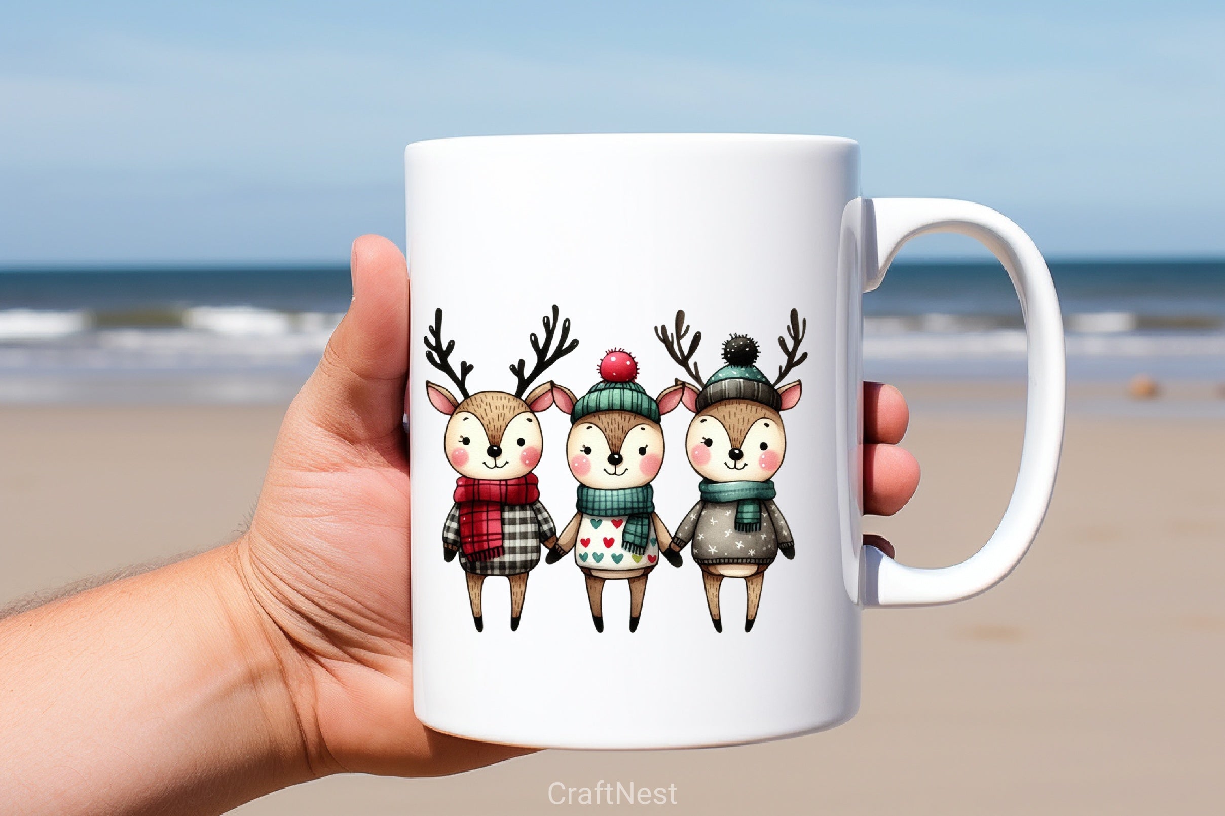 Christmas Reindeer Clipart Bundle 6 - CraftNest - Digital Crafting and Art