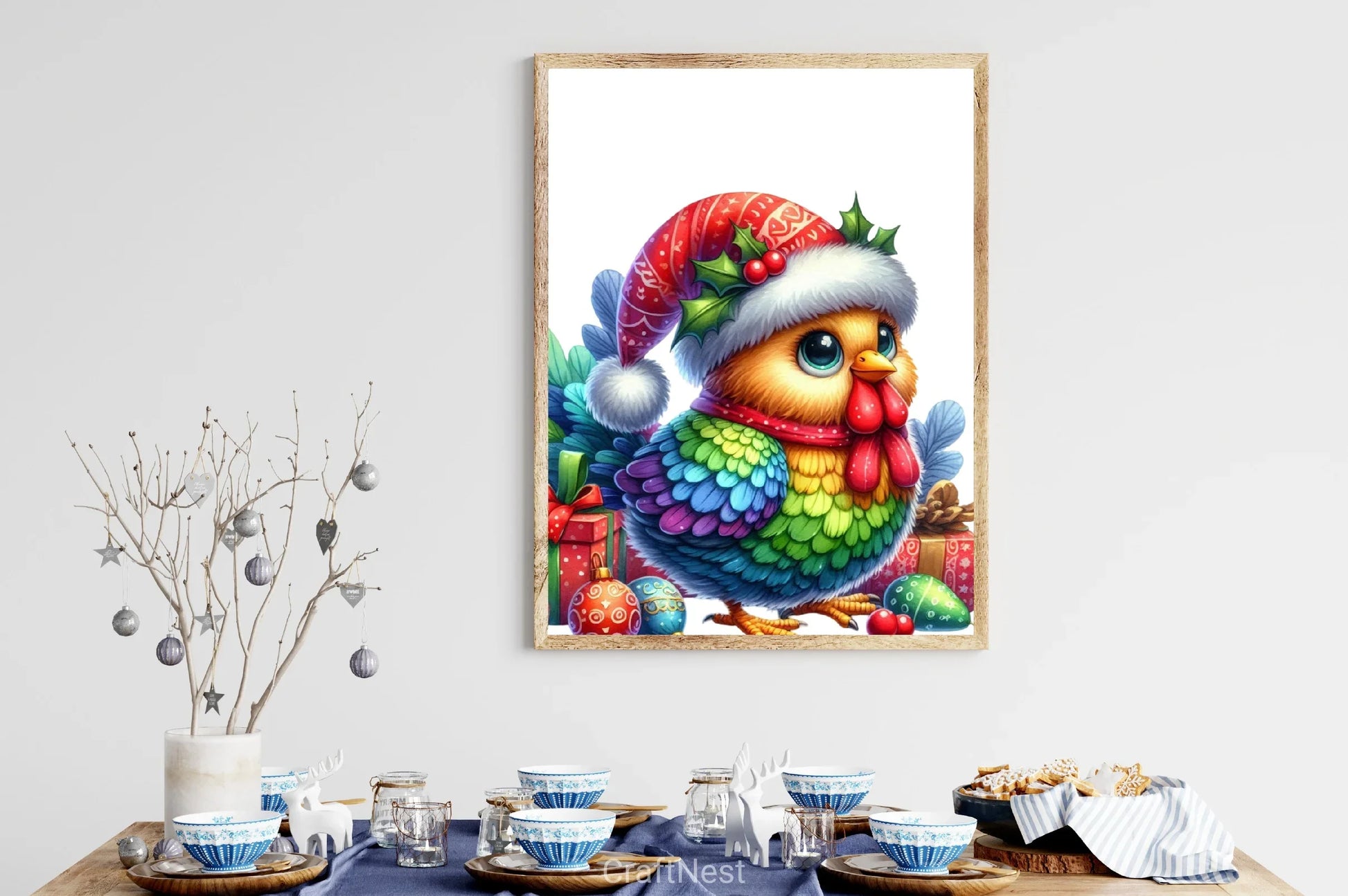 Cute Christmas Chicken Clipart Bundle 4 - CraftNest - Digital Crafting and Art