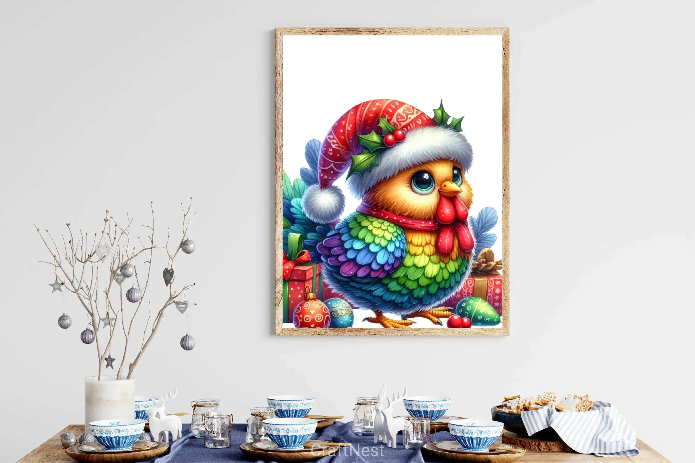 Cute Christmas Chicken Clipart Bundle 4 - CraftNest - Digital Crafting and Art