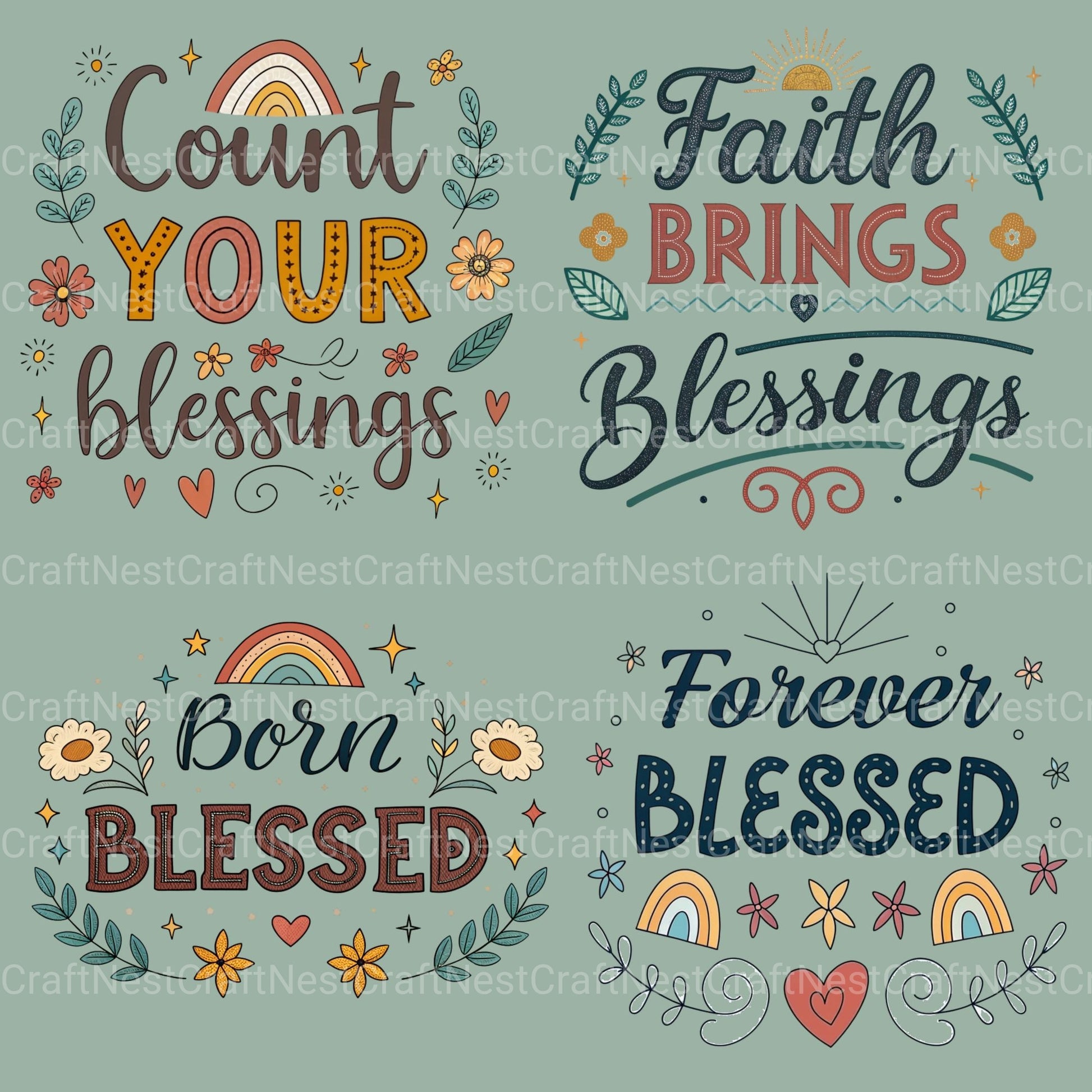 Blessed Quotes Clipart Bundle - CraftNest - Digital Crafting and Art