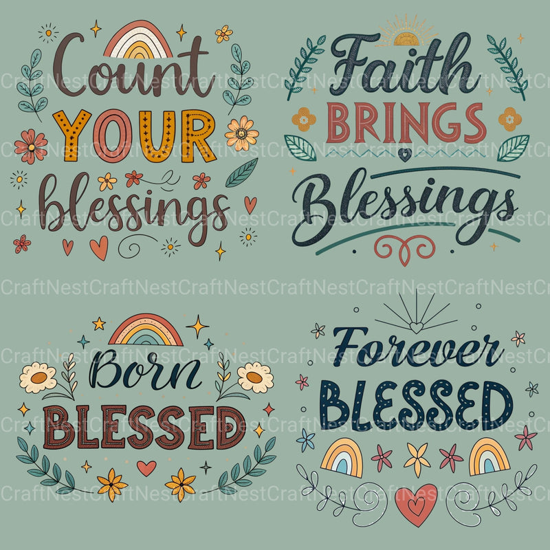 Blessed Quotes Clipart Bundle - CraftNest - Digital Crafting and Art