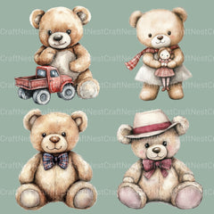 Teddy Bear Clipart Bundle - CraftNest - Digital Crafting and Art