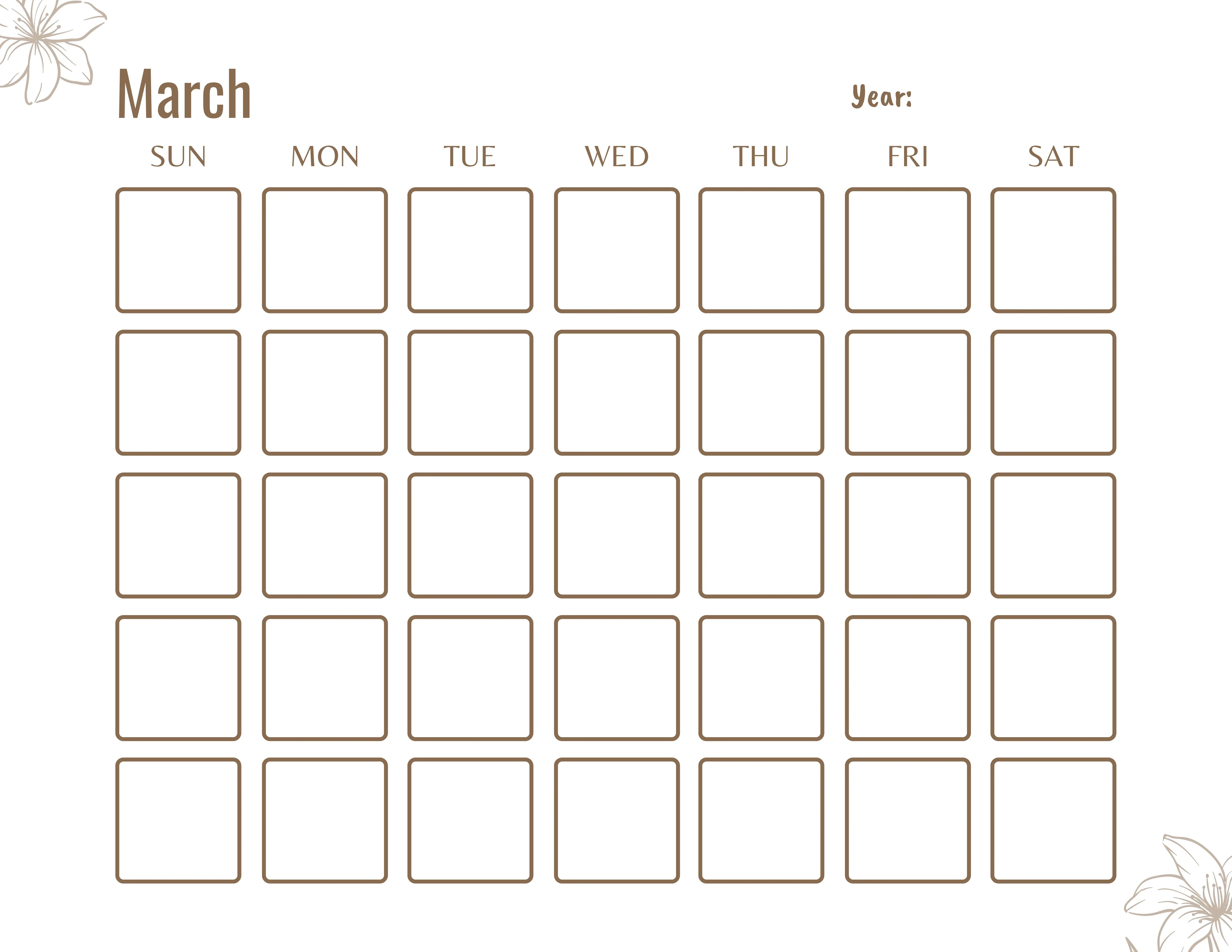 Blank Monthly Calendar KDP Planner - CraftNest - Digital Crafting and Art
