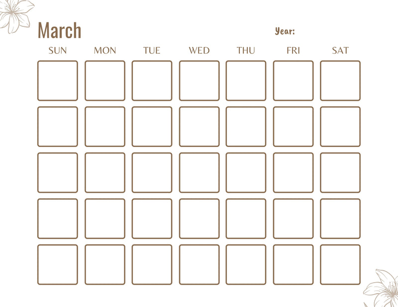 Blank Monthly Calendar KDP Planner - CraftNest - Digital Crafting and Art