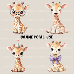 Cute Giraffes Clipart Bundle - CraftNest - Digital Crafting and Art