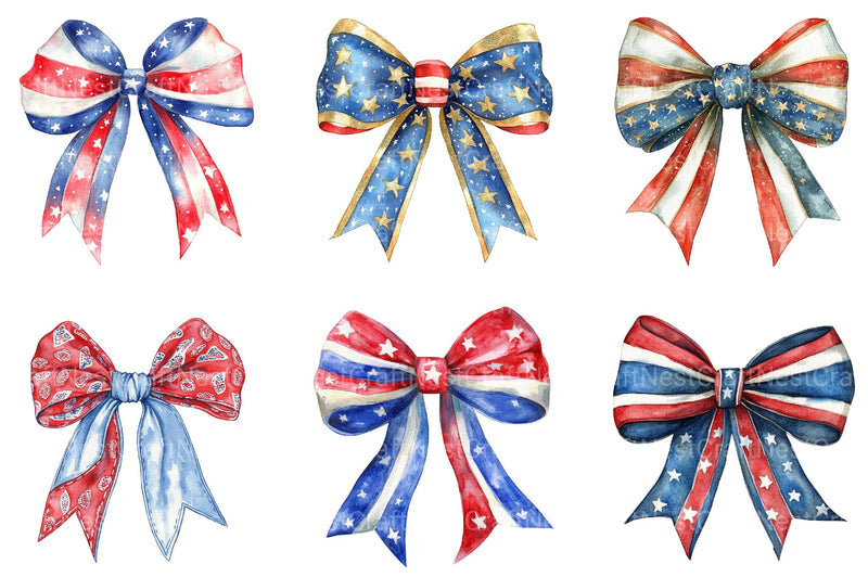 4th of July Bow Clipart - CraftNest - Digital Crafting and Art