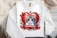 Love You Cat Valentine's Day Clipart Bundle 5 - CraftNest - Digital Crafting and Art