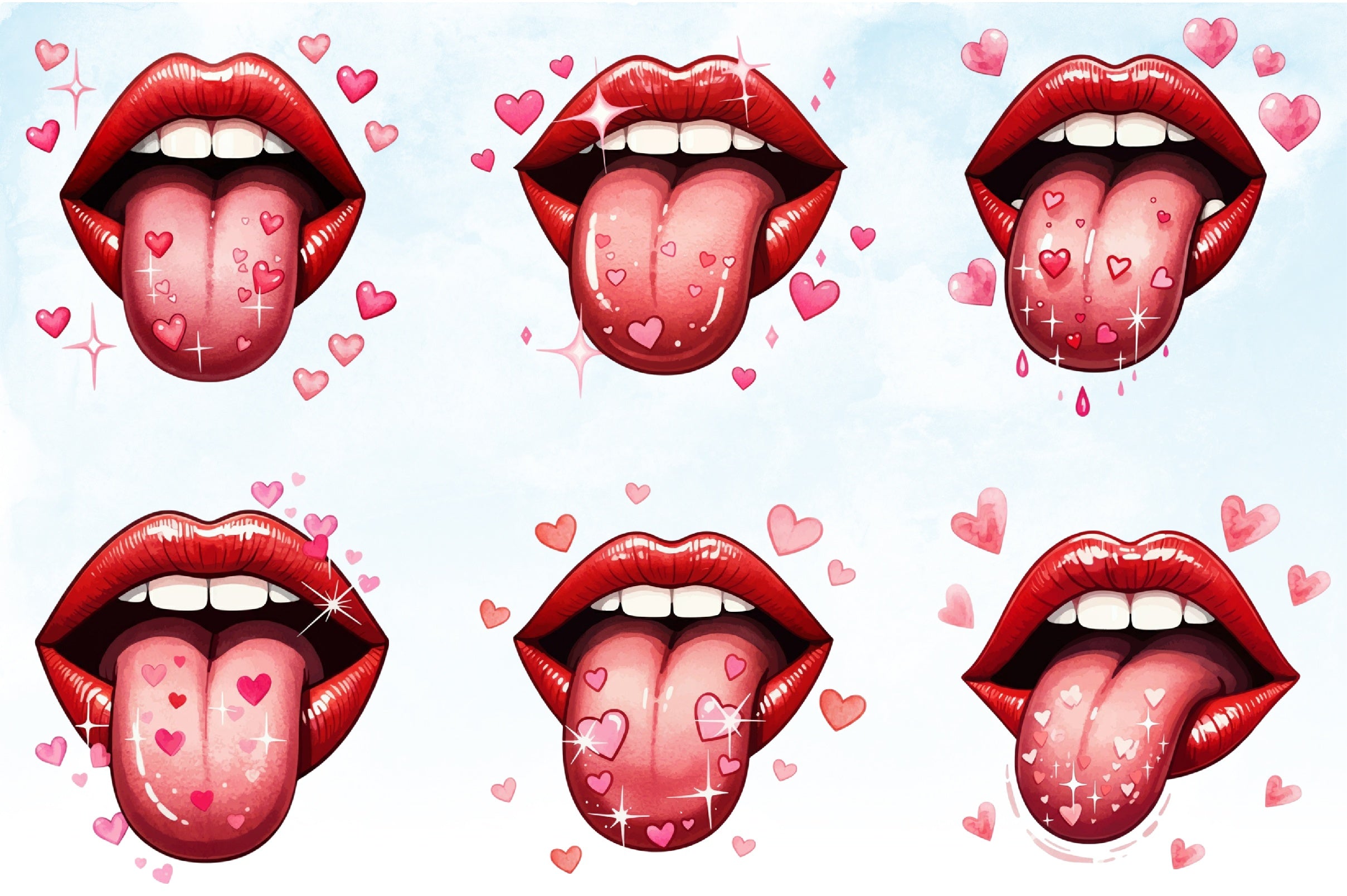 Sexy Lips Valentine Clipart Bundle - CraftNest - Digital Crafting and Art