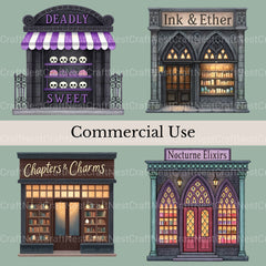Village Shops Gothic Clipart Bundle - CraftNest - Digital Crafting and Art