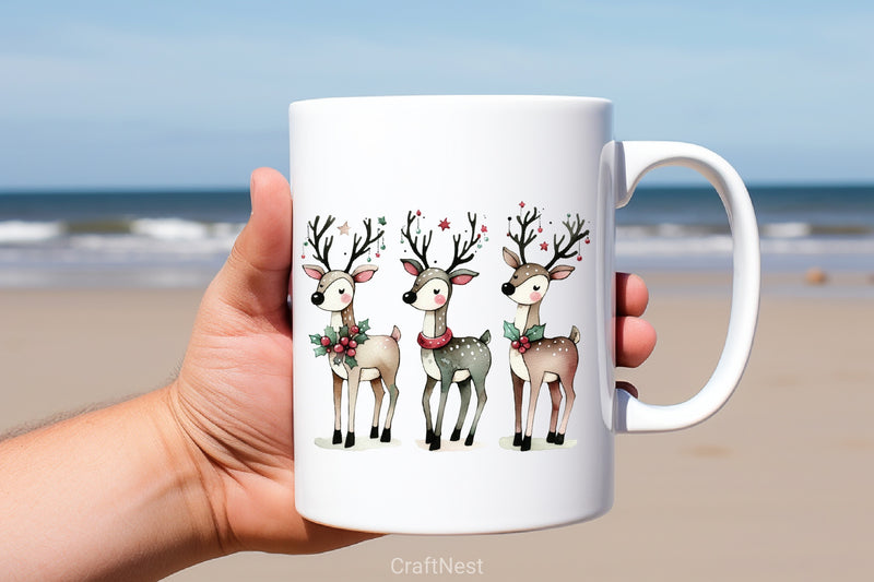 Christmas Reindeer Clipart Bundle 8 - CraftNest - Digital Crafting and Art