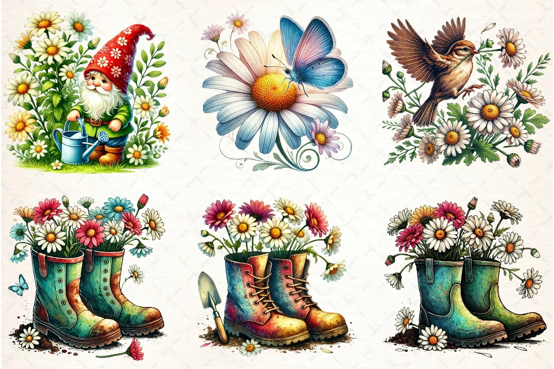 Spring Daisy Farm Clipart Bundle  5 - CraftNest - Digital Crafting and Art