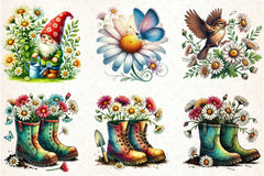 Spring Daisy Farm Clipart Bundle  5 - CraftNest - Digital Crafting and Art