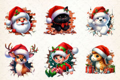 Christmas Animal Broken Wall Clipart Bundle - CraftNest - Digital Crafting and Art