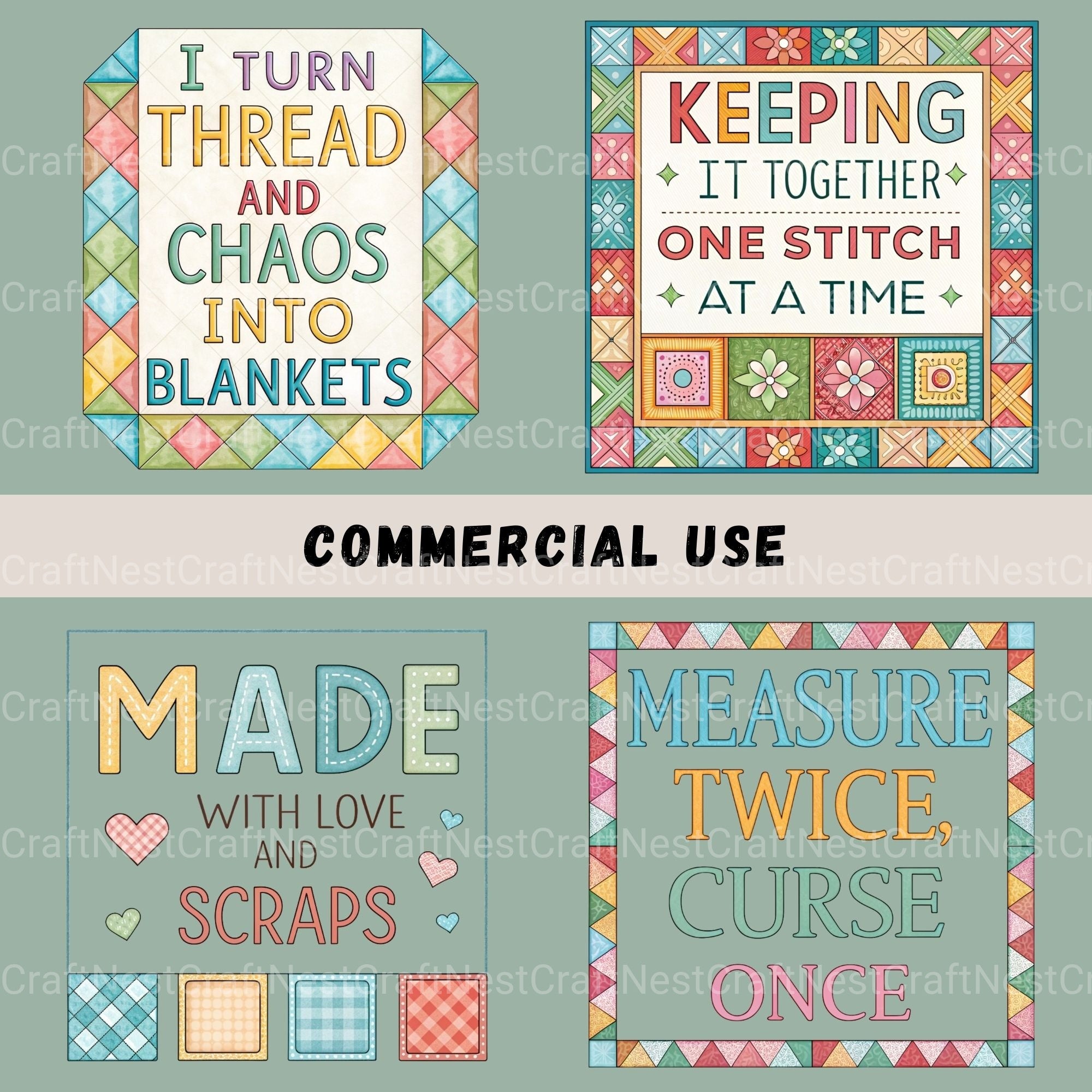 Quilter Quotes Clipart Bundle - CraftNest - Digital Crafting and Art