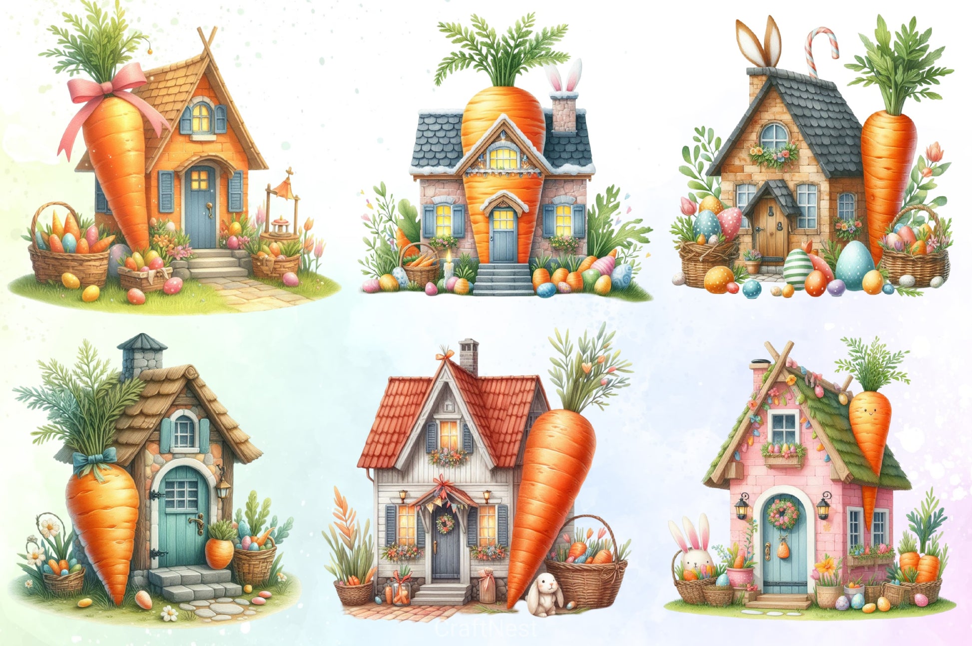 Carrot House Clipart Bundle 1 - CraftNest - Digital Crafting and Art
