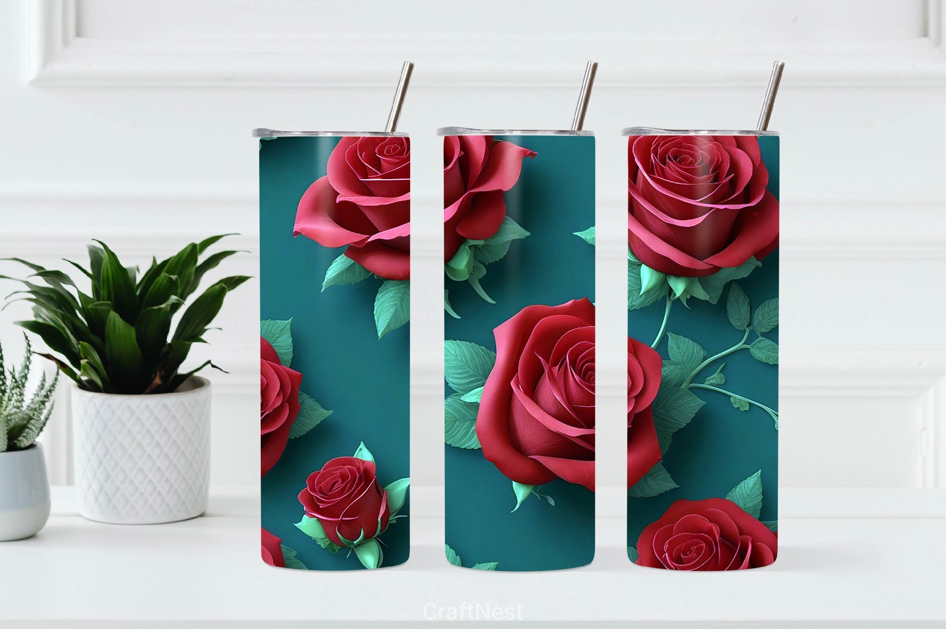 Roses Bohemian Floral Digital Papers - CraftNest - Digital Crafting and Art