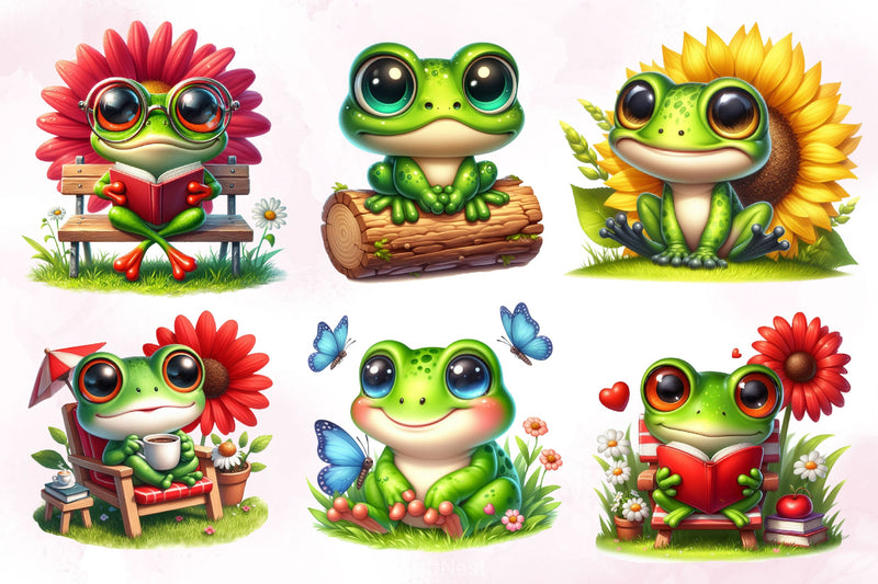 Funny Frog Clipart Bundle 4 - CraftNest - Digital Crafting and Art
