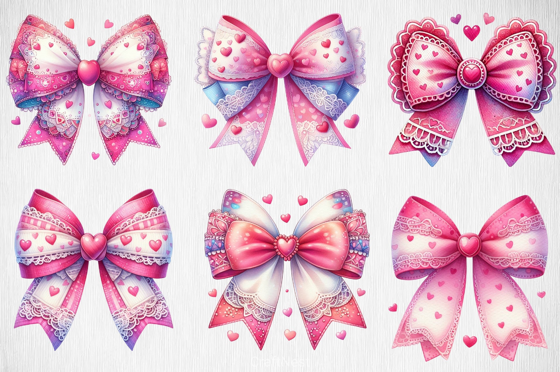 Valentine Heart Bow Clipart Bundle - CraftNest - Digital Crafting and Art