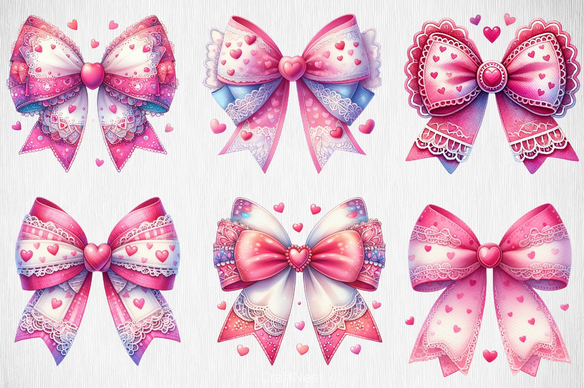 Valentine Heart Bow Clipart Bundle - CraftNest - Digital Crafting and Art