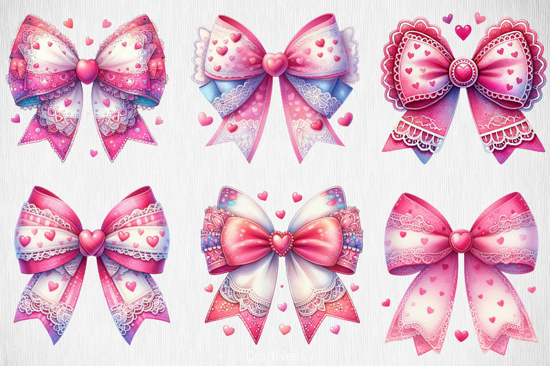 Valentine Heart Bow Clipart Bundle - CraftNest - Digital Crafting and Art