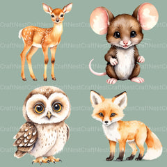 Woodland Animals 1 Clipart Bundle 3 - CraftNest - Digital Crafting and Art