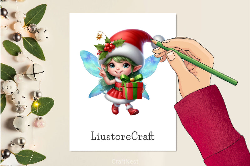 Christmas Cute Fairy Clipart Bundle - CraftNest - Digital Crafting and Art