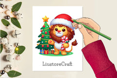 Cute Christmas Lion Clipart Bundle - CraftNest - Digital Crafting and Art