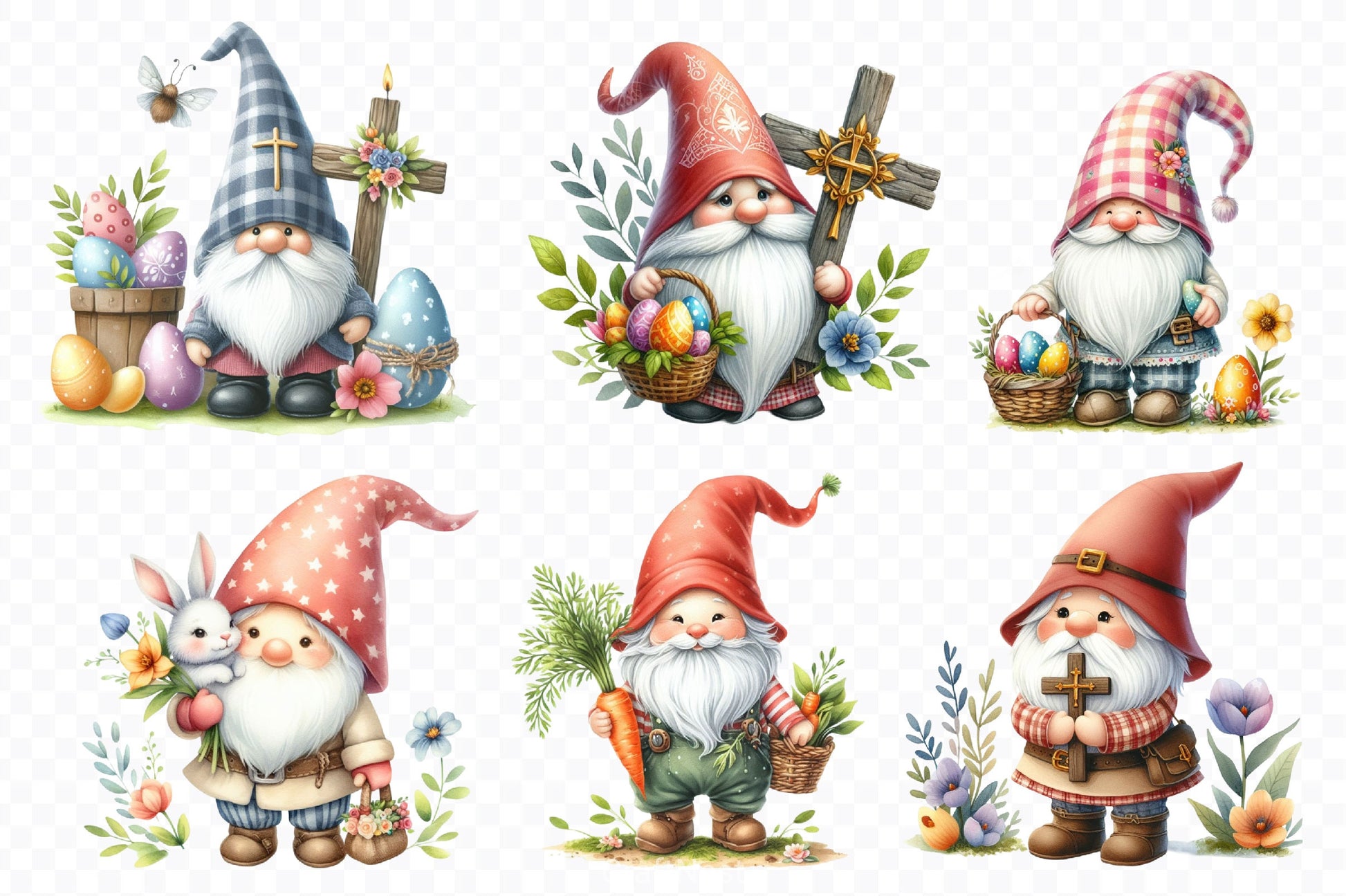 Easter Gnome Clipart Bundle 9 - CraftNest - Digital Crafting and Art