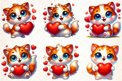 Valentine Cat Clipart Bundle - CraftNest - Digital Crafting and Art