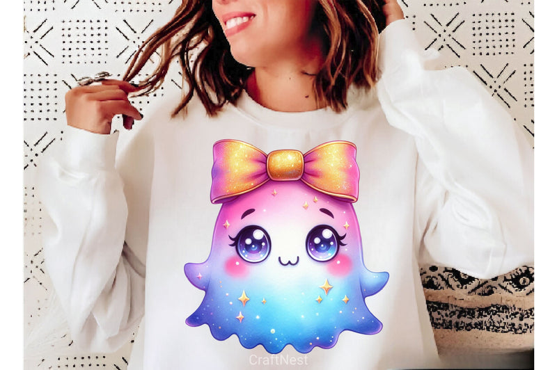 Coquette Cute Ghost With Bow Clipart Bundle 3 - CraftNest - Digital Crafting and Art
