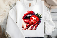 Glossy Red Lips & Strawberry Clipart Bundle - CraftNest - Digital Crafting and Art