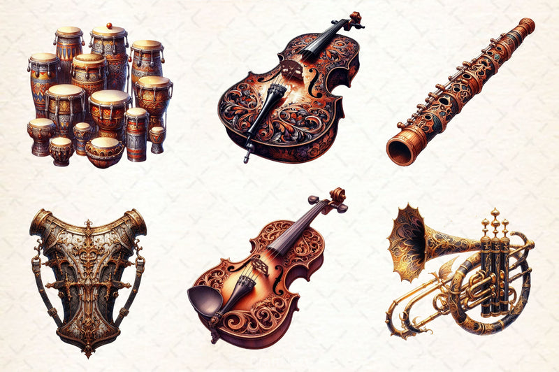 Antique Gothic Instruments Clipart Bundle - CraftNest - Digital Crafting and Art