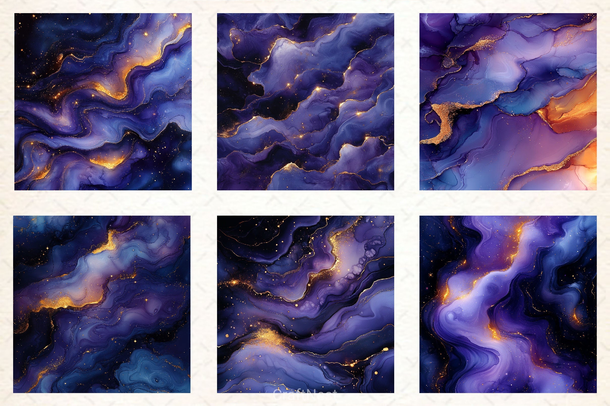 Purple And Gold Glitter Ink Textures - CraftNest - Digital Crafting and Art