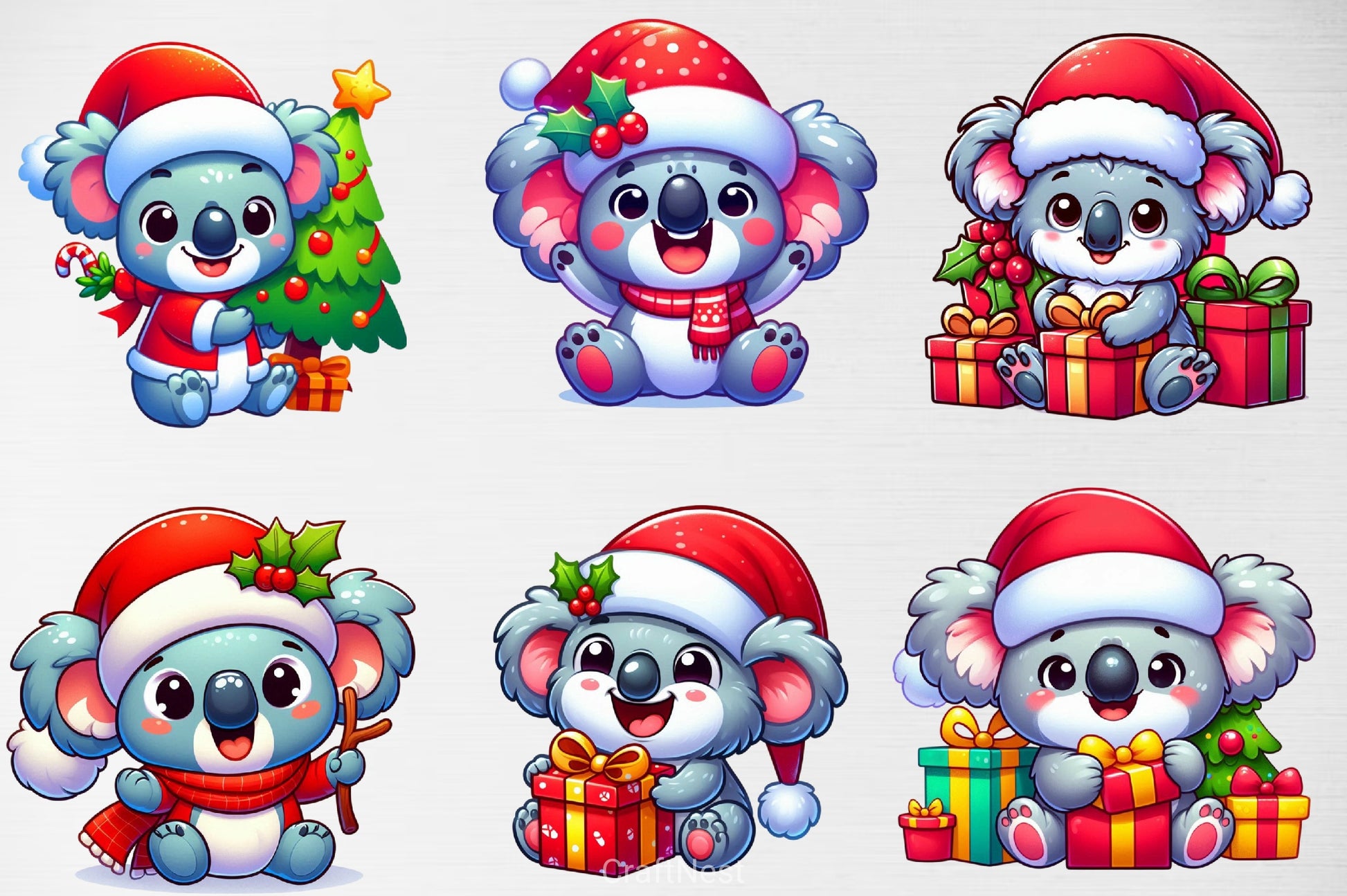 Christmas Koala Clipart Bundle 3 - CraftNest - Digital Crafting and Art