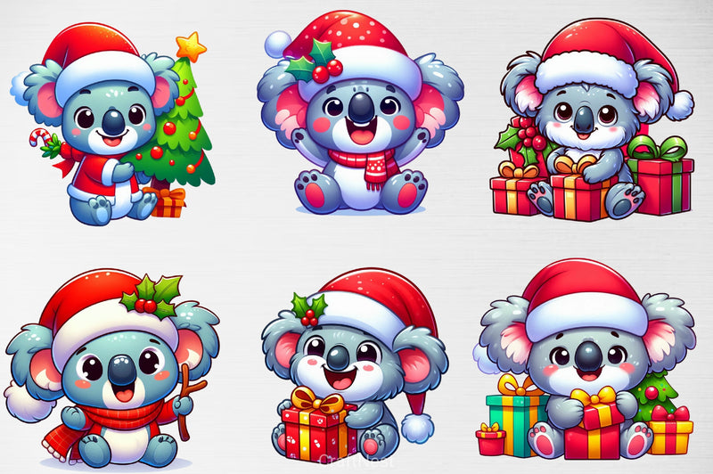 Christmas Koala Clipart Bundle 3 - CraftNest - Digital Crafting and Art