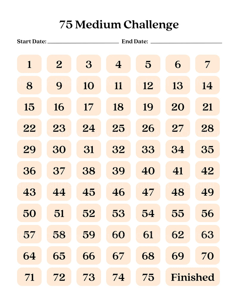 Medium Challenge Tracker: Stay Organized and Motivated - CraftNest - Digital Crafting and Art