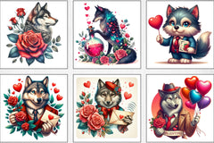 Valentine Wolf Clipart Bundle - CraftNest - Digital Crafting and Art