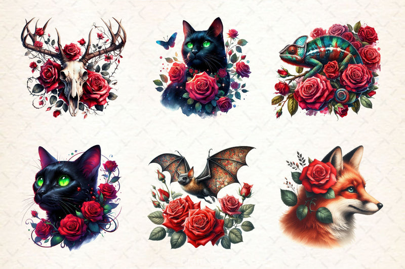 Gothic Animals Clipart Bundle 2 - CraftNest - Digital Crafting and Art