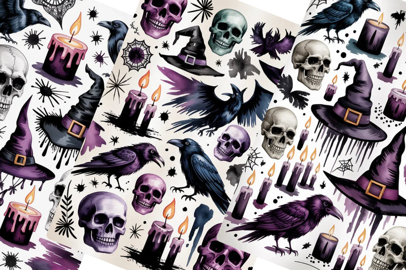Purple Halloween Junk Journal Papers - CraftNest - Digital Crafting and Art