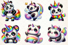 Unicorn Panda Clipart Bundle - CraftNest - Digital Crafting and Art