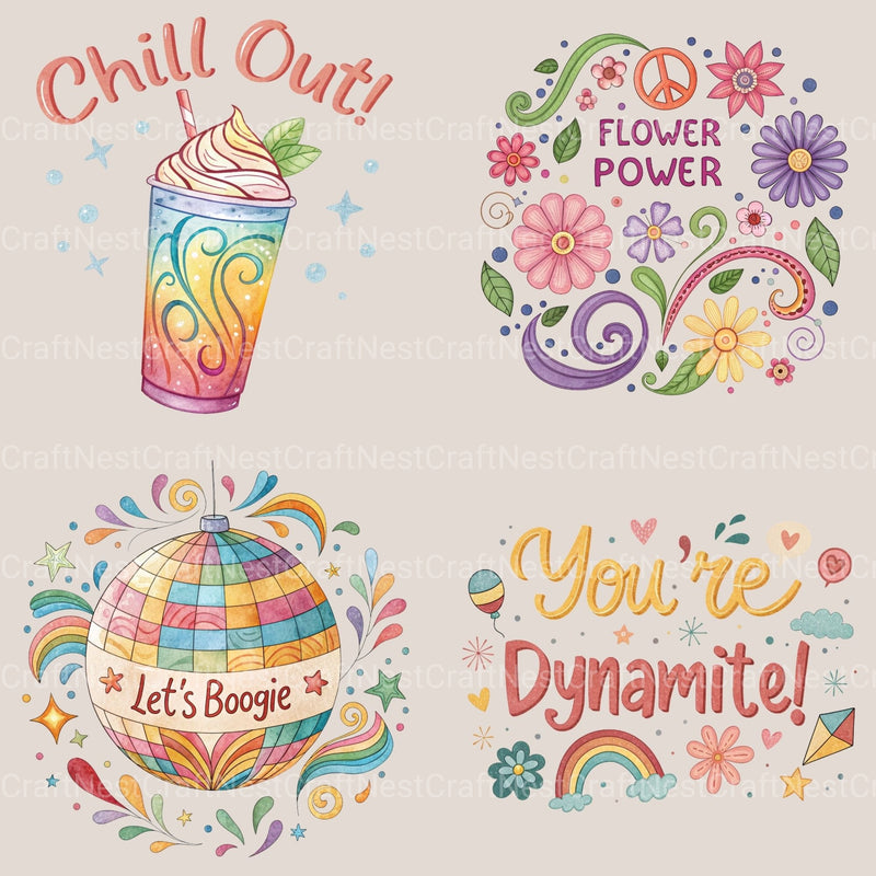 Hippie 70S Update Clipart Bundle - CraftNest - Digital Crafting and Art