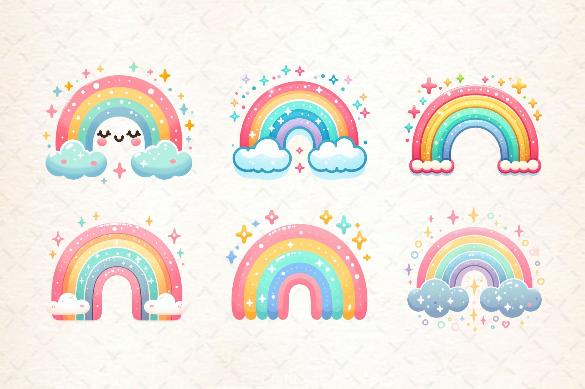 Rainbow Clipart Bundle 1 - CraftNest - Digital Crafting and Art