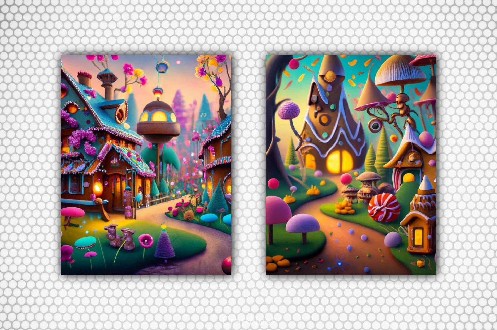 Christmas Candy Village Background Clipart Bundle - CraftNest - Digital Crafting and Art