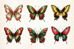 Christmas Butterfly Clipart Bundle 2 - CraftNest - Digital Crafting and Art